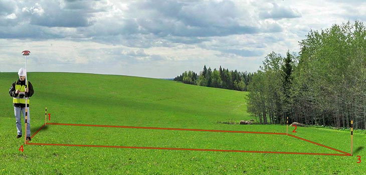 Установка межевых знаков